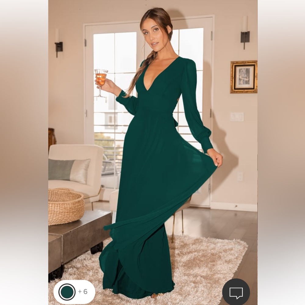 Lulus talk about divine hunter green long sleeve backless dress